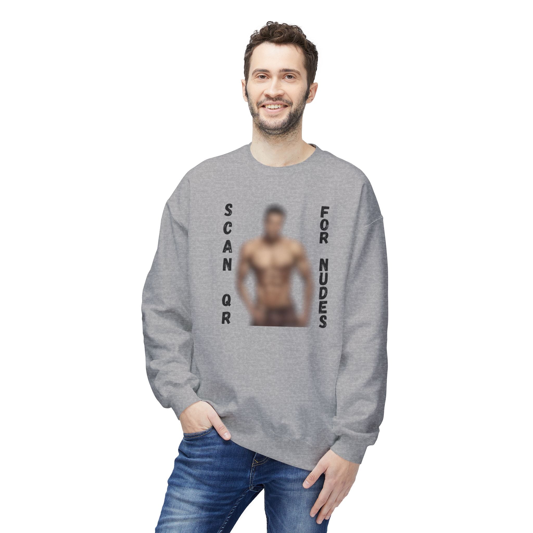 Scan For Nudes QR Man Sweatshirt