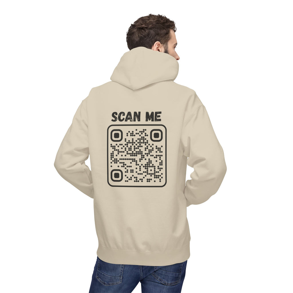 Scan For Nudes QR Man Kangaroo Pockets Hoodie