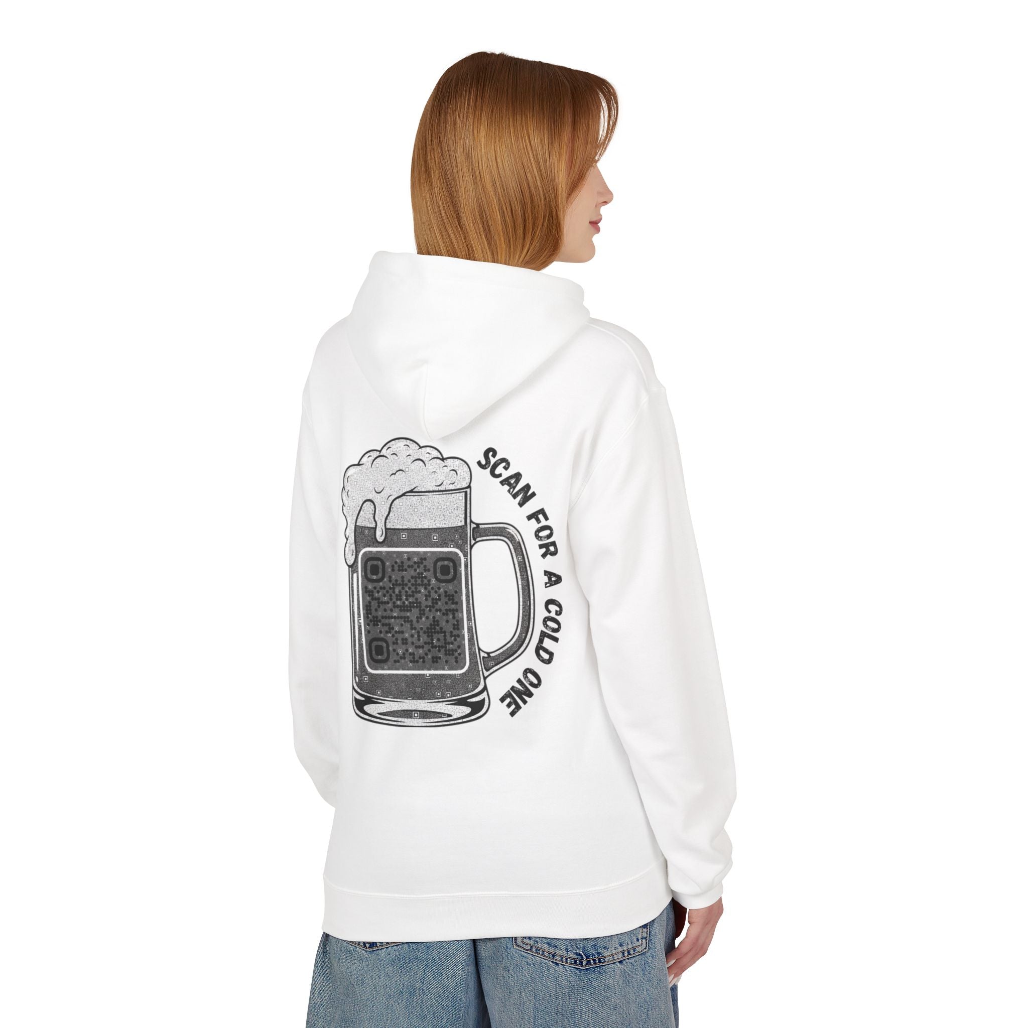 Beer Mug QR Unisex Kangaroo Pockets Hoodie