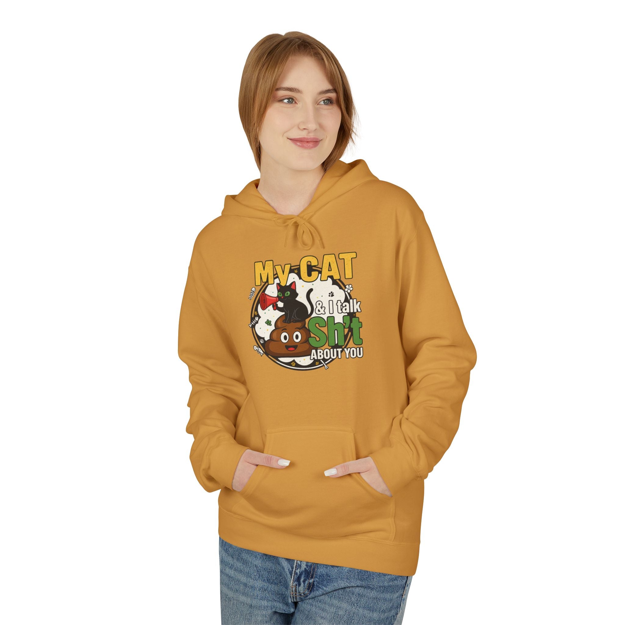 Cat Talk Sh*t Unisex Kangaroo Pocket Hoodie