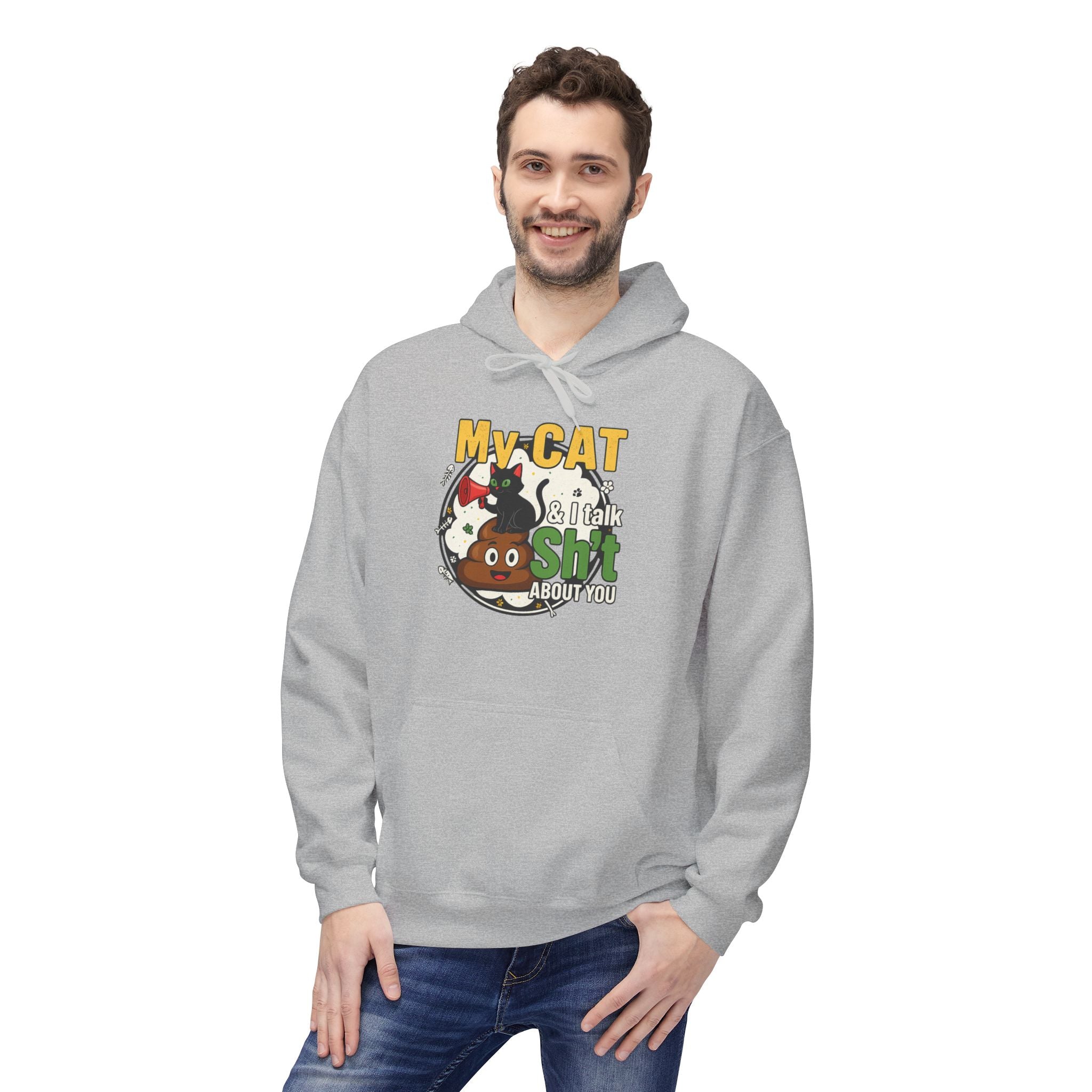 Cat Talk Sh*t Unisex Kangaroo Pocket Hoodie