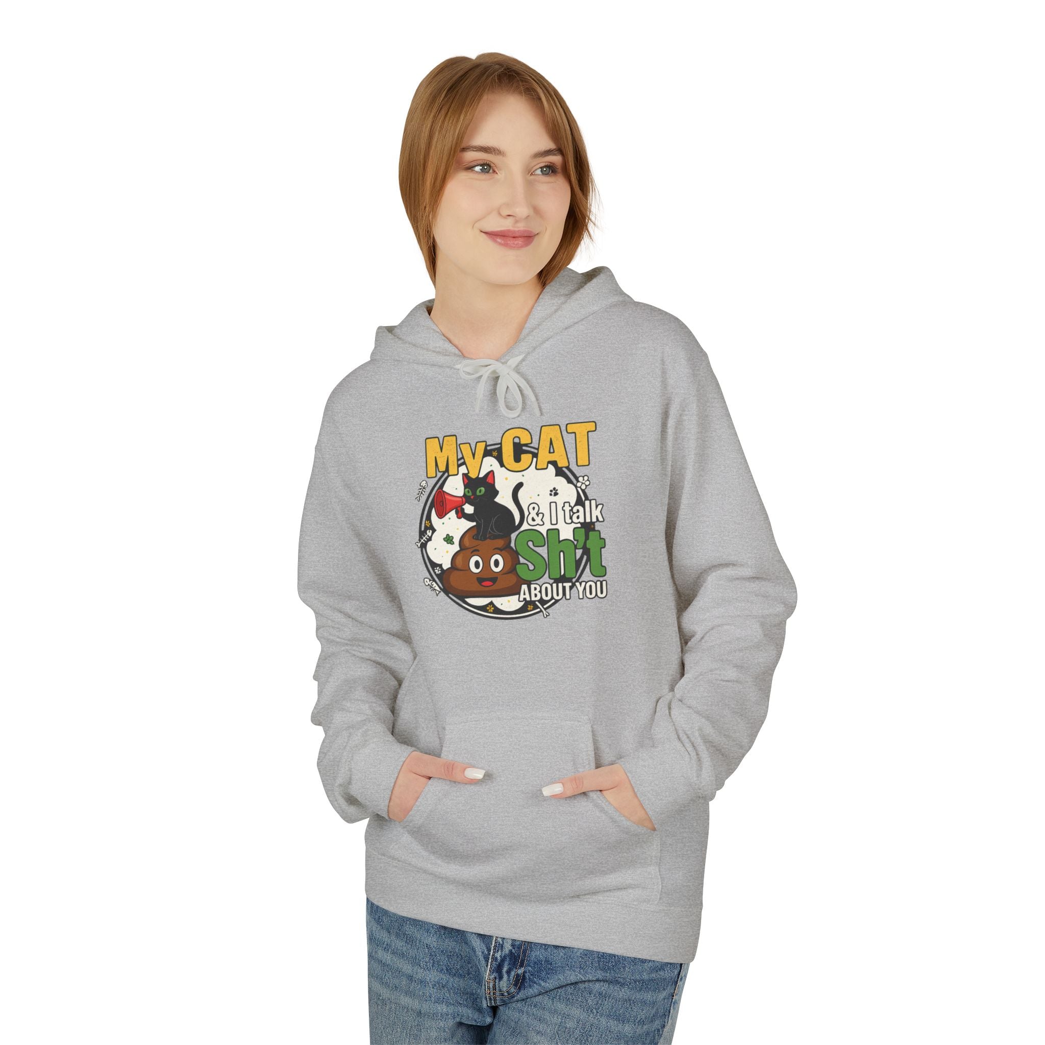 Cat Talk Sh*t Unisex Kangaroo Pocket Hoodie