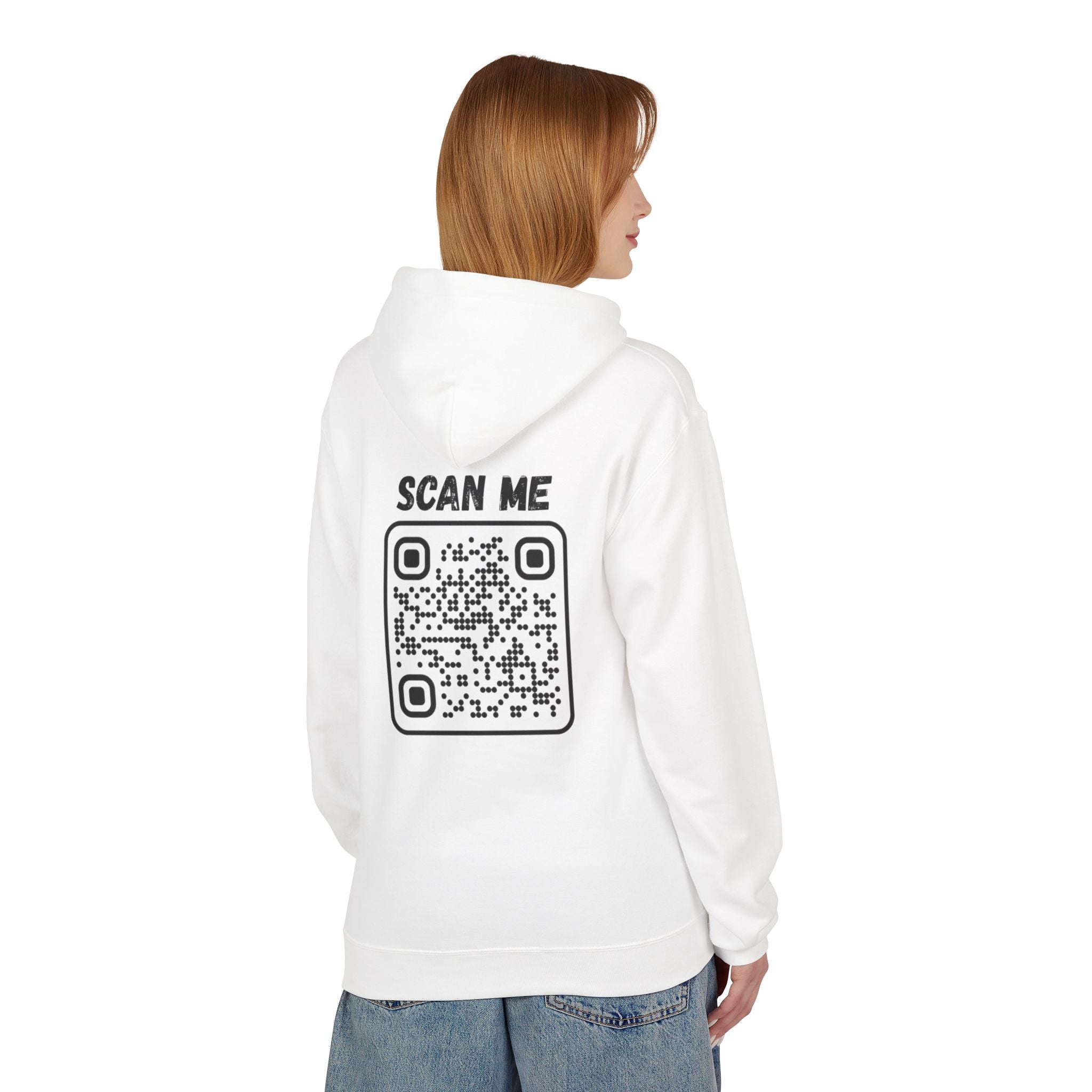Scan For Nudes QR Woman Kangaroo Pockets Hoodie