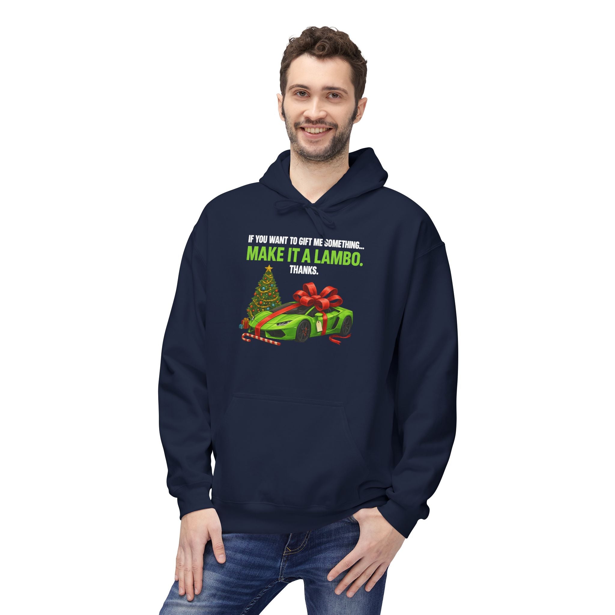Christmas Gift Make It Lambo Unisex Kangaroo Pocket Hoodie