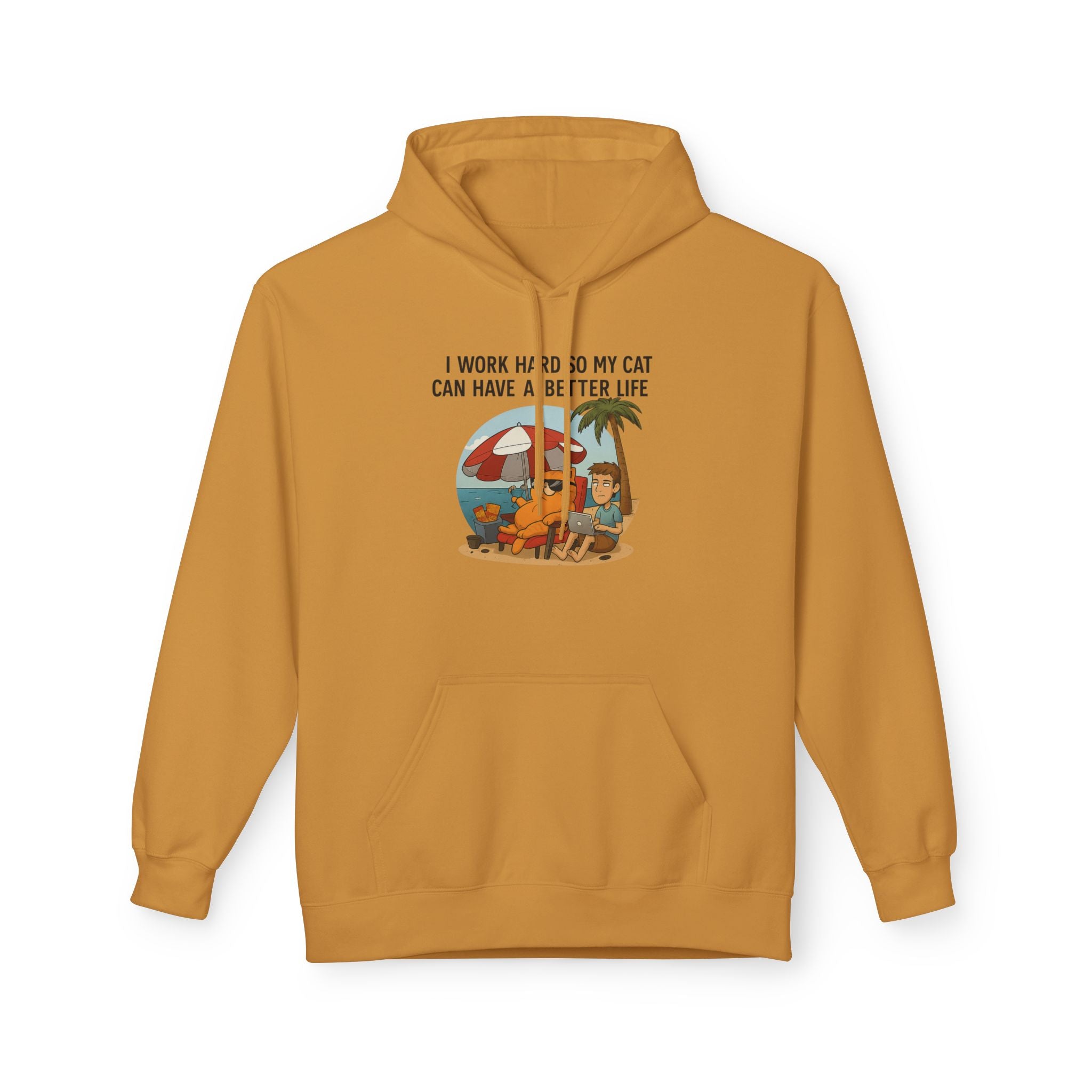 Cat Better Life Unisex Kangaroo Pocket Hoodie