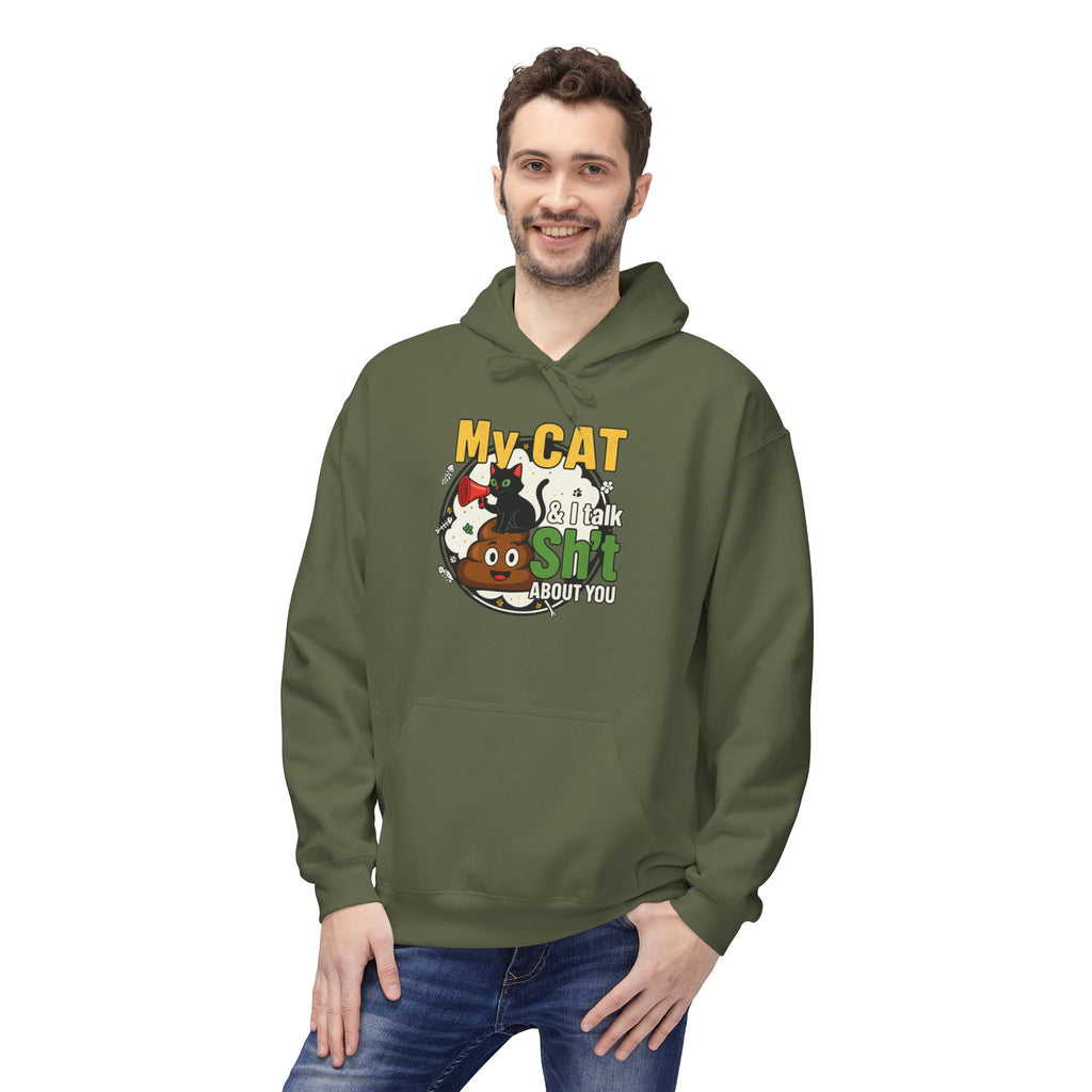 Cat Talk Sh*t Unisex Kangaroo Pocket Hoodie