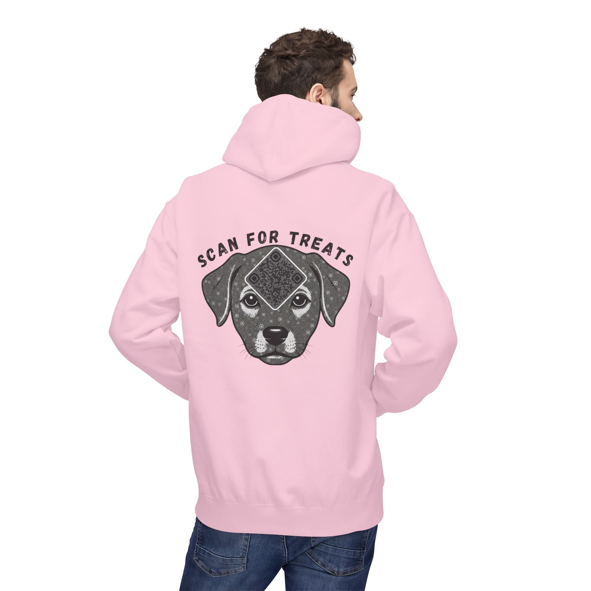 Dog QR Unisex Kangaroo Pockets Hoodie