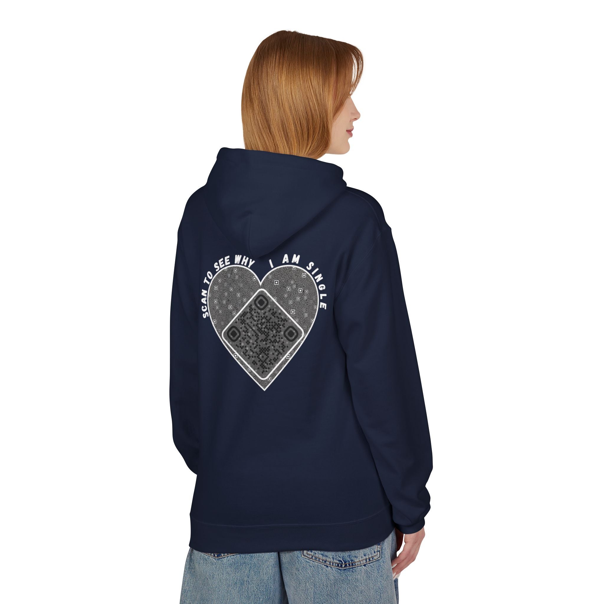 Heart QR Unisex Kangaroo Pockets Hoodie
