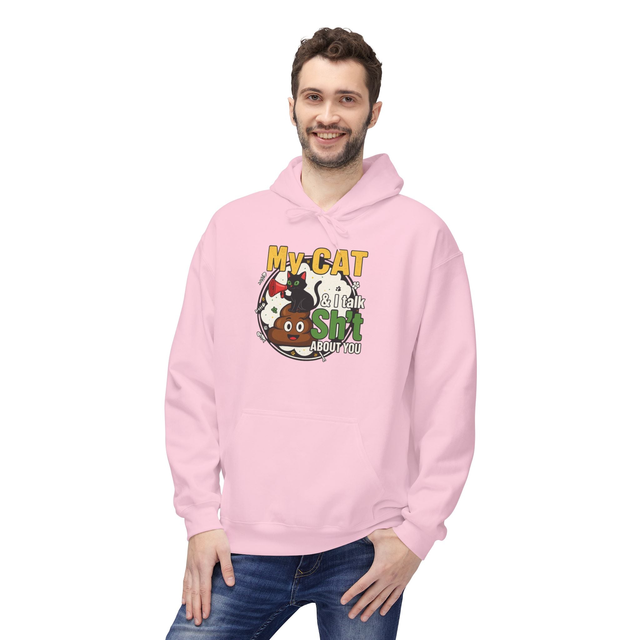 Cat Talk Sh*t Unisex Kangaroo Pocket Hoodie