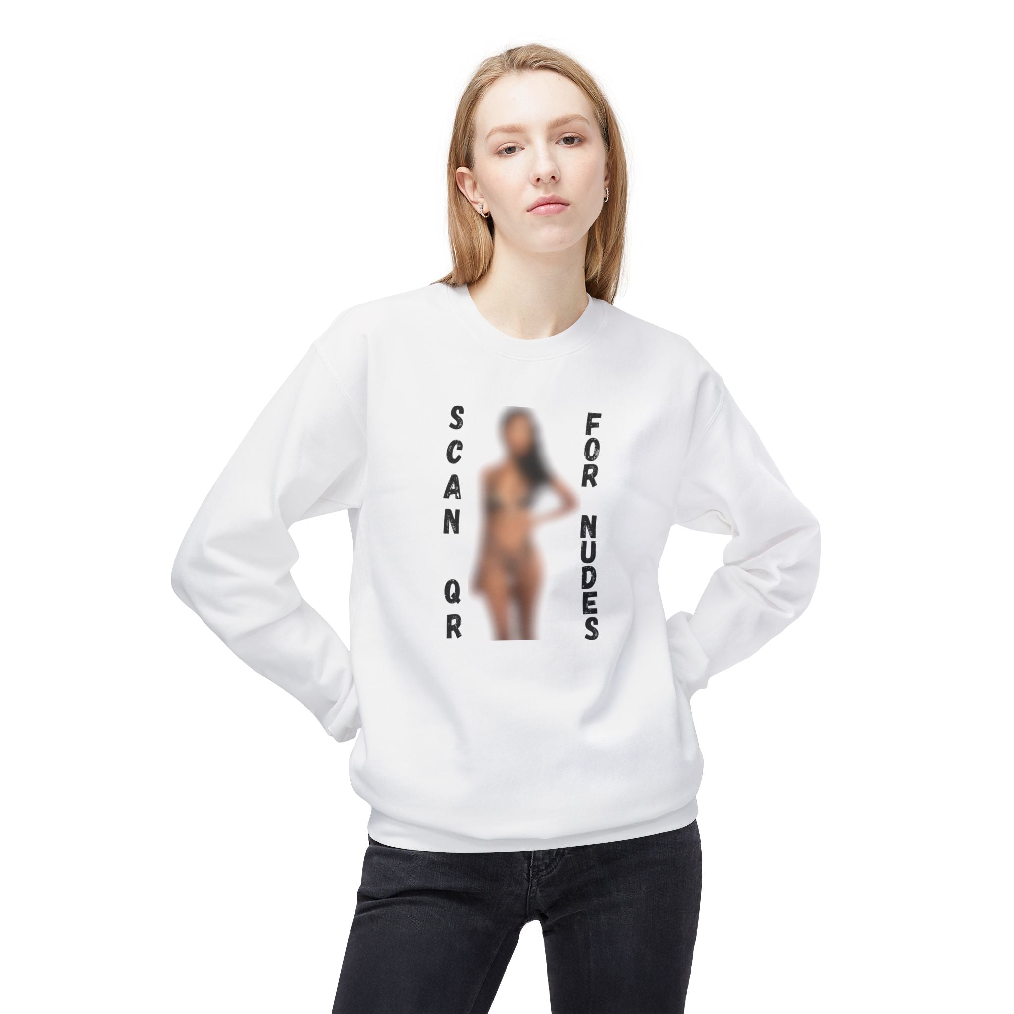 Scan For Nudes QR Woman Sweatshirt