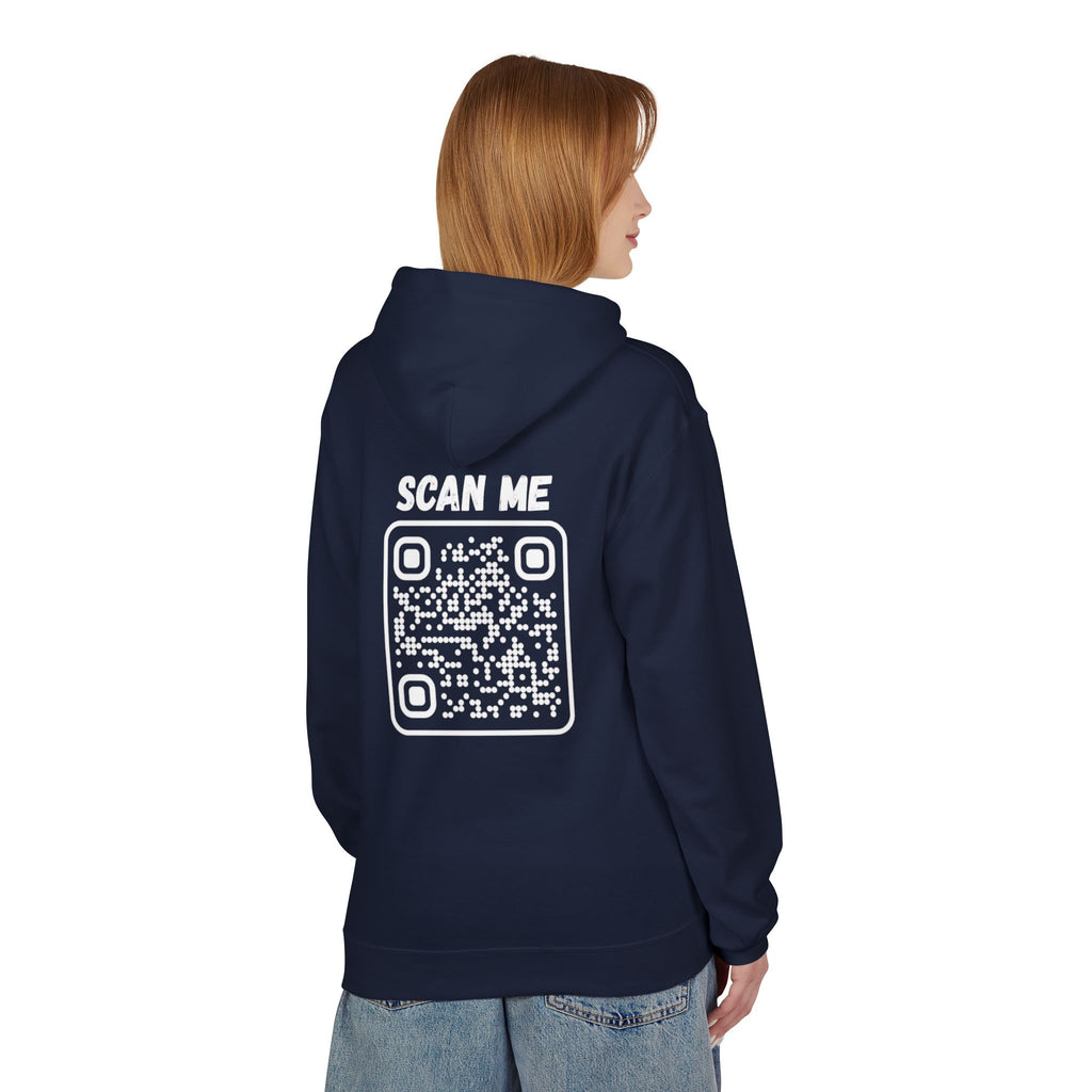 Scan For Nudes QR Woman Kangaroo Pockets Hoodie