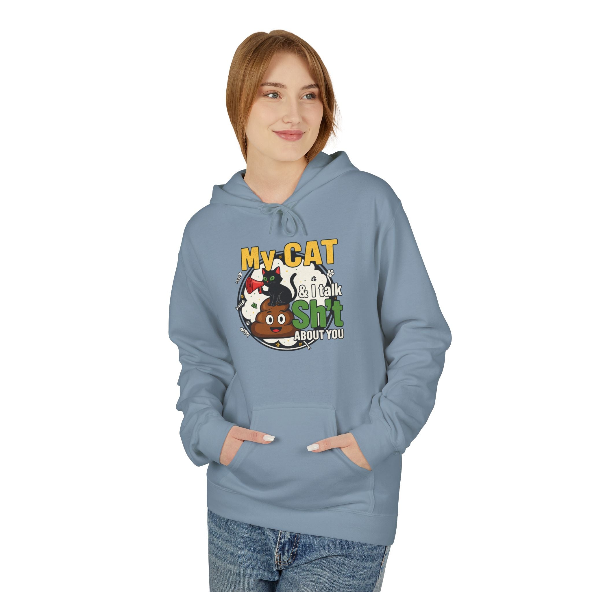 Cat Talk Sh*t Unisex Kangaroo Pocket Hoodie