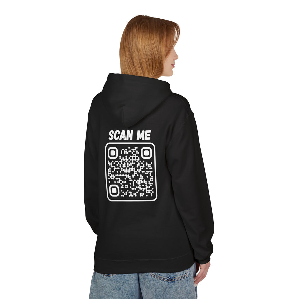 Scan For Nudes QR Woman Kangaroo Pockets Hoodie