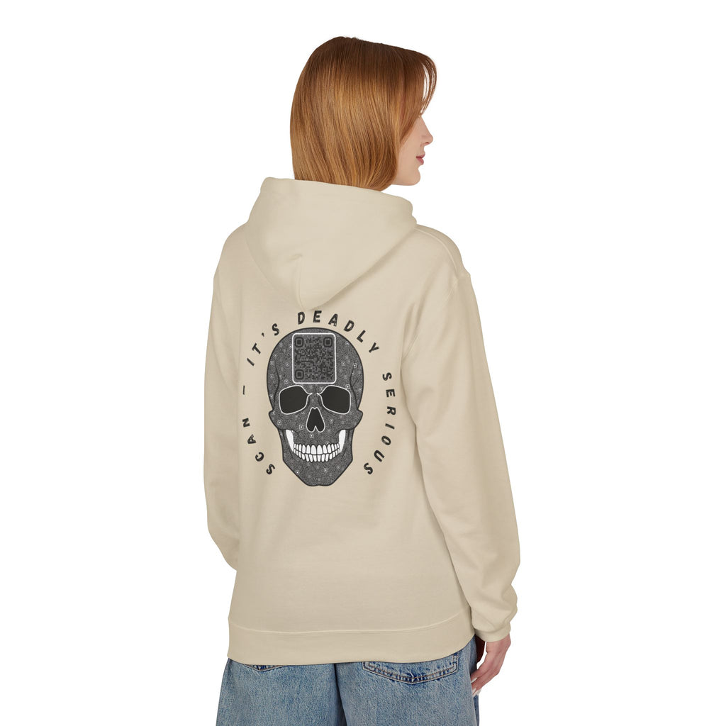 Skull QR Unisex Kangaroo Pockets Hoodie