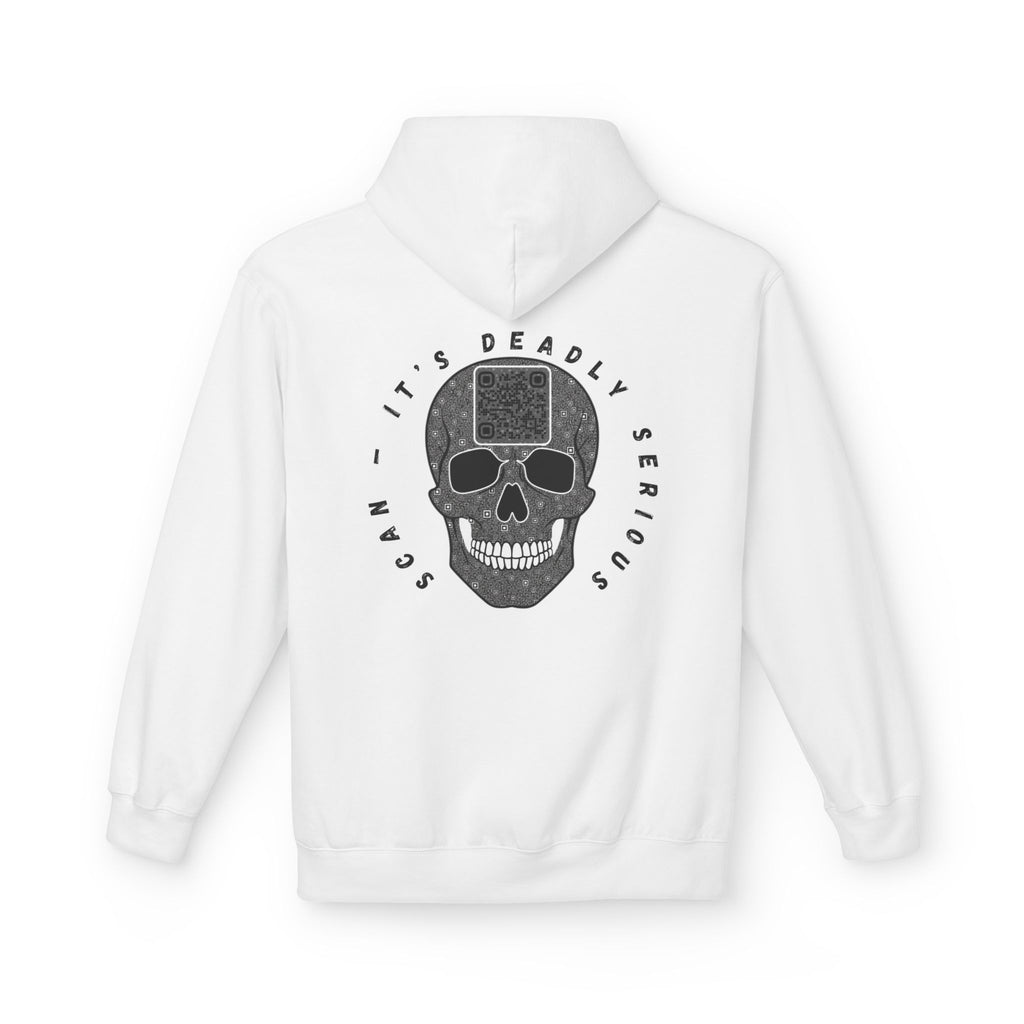 Skull QR Unisex Kangaroo Pockets Hoodie