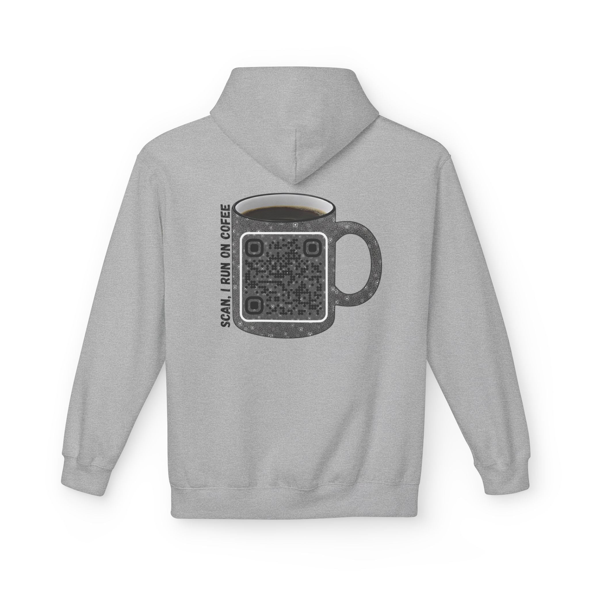 Caffeine QR Unisex Kangaroo Pockets Hoodie