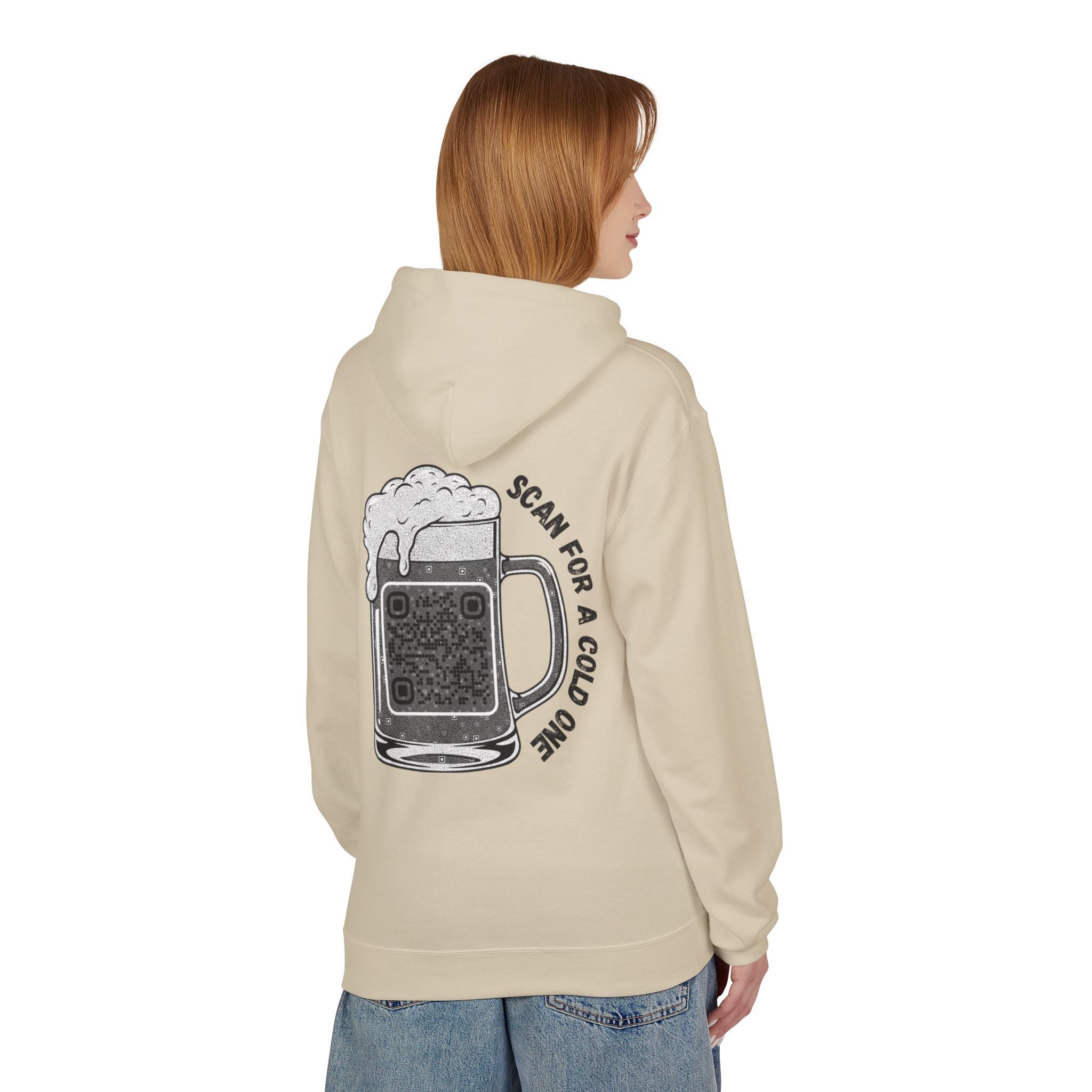 Beer Mug QR Unisex Kangaroo Pockets Hoodie