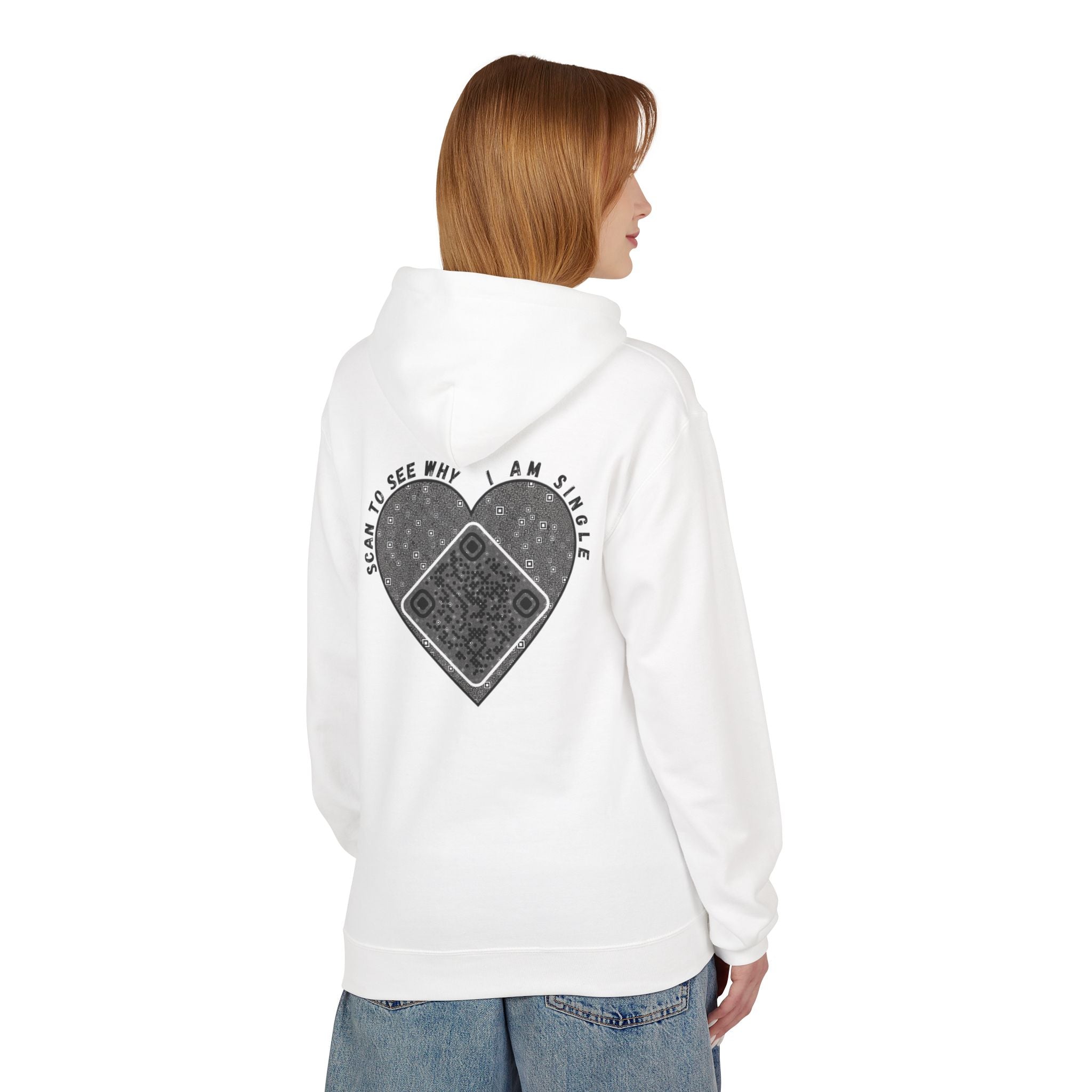 Heart QR Unisex Kangaroo Pockets Hoodie